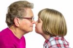 Dutch Grandmother And Grandchild Noses Touching Stock Photo