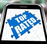 Top Rated Smartphone Means Web Number 1 Or Most Popular Stock Photo