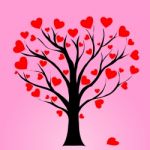 Valentine Tree With Love Heart Stock Photo