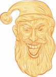 Evil Santa Claus Head Drawing Stock Photo