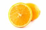 Navel Seedless Orange Fruite Isolated On White Stock Photo