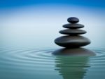 Balancing Zen Stones In Water Stock Photo