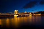 Danube Bridge Budapest At dusk Stock Photo