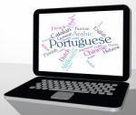 Portuguese Language Means Foreign Portugal And Speech Stock Photo