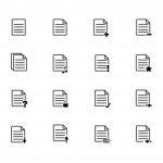 File Icons, Thin Line Style - Iconic Design Stock Photo
