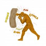 Boxer Hitting Punching Bag Drawing Stock Photo
