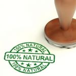 Stamp With 100 Percent Natural Stock Photo