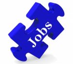 Jobs Puzzle Shows Recruitment Employment Or Hiring Stock Photo