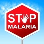 Stop Malaria Means Warning Control And Mosquitoes Stock Photo