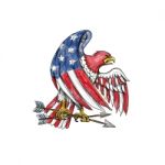 American Eagle Stars And Stripes Flag Tattoo Stock Photo