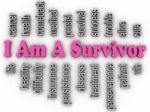 3d Imagen I Am A Survivor  Concept Word Cloud Background Stock Photo