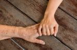 Hands Touching Stock Photo