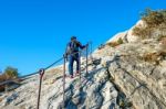 Seoul, South Korea - Sep 27: Climbers And Tourists On Bukhansan Mountain. Photo Taken On Sep 27, 2015 In Seoul, South Korea Stock Photo