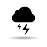 Cloud And Lightnings Icon  Illustration Eps10 On White Background Stock Photo