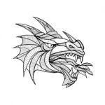 Dragon Head Zentagle Stock Photo