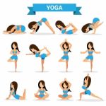 Set Of Yoga Positions Design Stock Photo