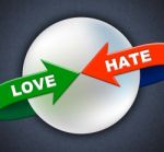 Love Hate Arrows Represents Compassion Passion And Adoration Stock Photo