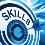Skills Target Means Aptitude, Competence And Abilities Stock Photo