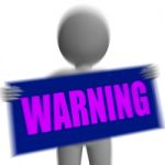 Warning Sign Character Displays Danger And Hazard Stock Photo