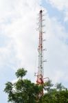 Telecommunications Towers, Located In A Forest Area On The Mountain Stock Photo