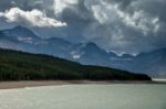 Storm Clouds Gathering Over Lake Sherburne Stock Photo