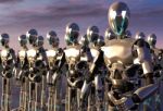Robot Android Army Stock Photo