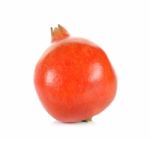 Whole Pomegranate Isolated On White Background Stock Photo