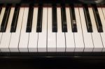 Piano Keyboard Colse Up Player View Stock Photo