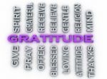 3d Image Gratitude Issues Concept Word Cloud Background Stock Photo