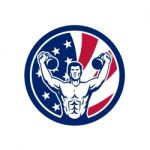 American Physical Fitness Usa Flag Icon Stock Photo