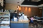 Interior Blur Of Street Coffee Shop Stock Photo