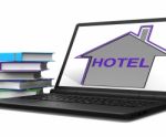Hotel House Tablet Means Holiday  Accommodation And Vacancies Stock Photo