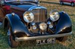 Close-up Of The Front Of Vintage Bentley Stock Photo