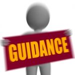 Guidance Sign Character Displays Support And Assistance Stock Photo