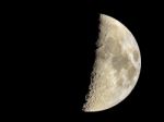 Crescent Moon On Black Background Stock Photo