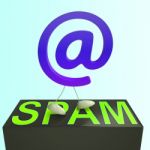 At Sign Spam Shows Malicious Electronic Junk Mail Stock Photo