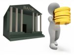 Coins Bank Represents Saved Render And Prosperity 3d Rendering Stock Photo