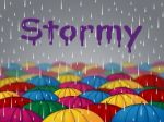 Stormy Rain Shows Rainy Showers And Thunderstorms Stock Photo