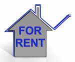 For Rent House Shows Landlord Leasing Property To Tennant Stock Photo