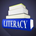Literacy Book Means Textbook Read And Education Stock Photo