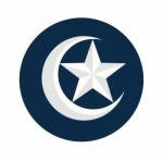 Islamic Flat Icon, Crescent Star Icon- Flat Design Stock Photo