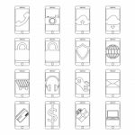 Set Of Mobile Phone Line Icon Design Editable Stroke Stock Photo