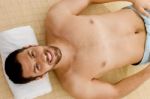 Smiling Male At Spa Stock Photo