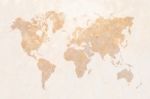 World Map On Leather Stock Photo
