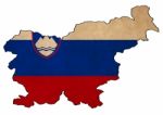 Slovenia Map On  Flag Drawing ,grunge And Retro Flag Series Stock Photo