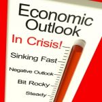 Economic Outlook In Crisis Monitor Stock Photo
