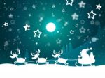 Santa Reindeer Indicates Merry Christmas And Elk Stock Photo