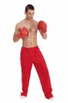 Aggressive Boxing Man Stock Photo