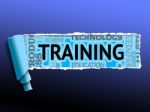 Training Words Indicates Webinar Lessons And Skills Stock Photo