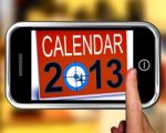 Calendar 2013 On Smartphone Showing Future Resolutions Stock Photo